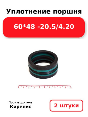Уплотнение поршня 60*48 -20.5/4.20. Комплект 2(шт