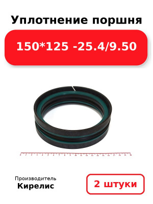 Уплотнение поршня 150*125 -25.4/9.50. Комплект 2(шт