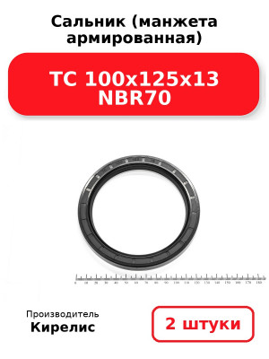 Сальник (манжета армированная) TC 100х125х13 NBR70. Комплект 2(шт