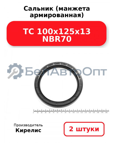 Сальник (манжета армированная) TC 100х125х13 NBR70. Комплект 2(шт)