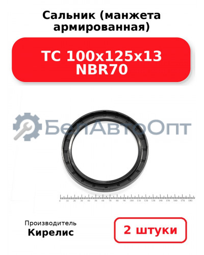 Сальник (манжета армированная) TC 100х125х13 NBR70. Комплект 2(шт)