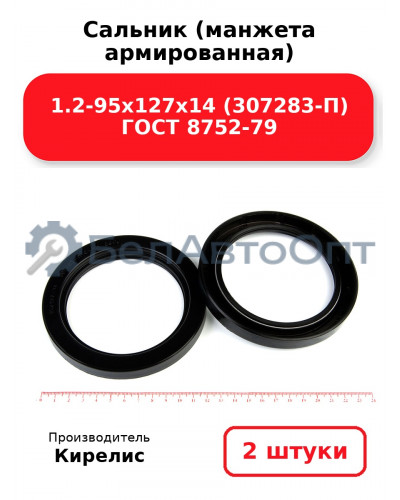 Сальник (манжета армированная) 1.2-95х127х14 (307283-П) ГОСТ 8752-79. Комплект 2(шт)