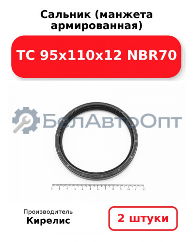 Сальник (манжета армированная) TC 95х110х12 NBR70. Комплект 2(шт)