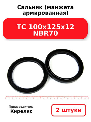 Сальник (манжета армированная) TC 100х125х12 NBR70. Комплект 2(шт