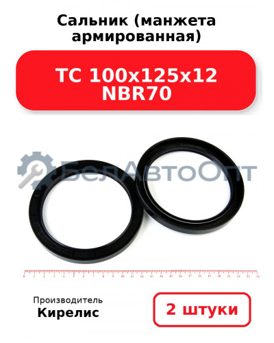 Сальник (манжета армированная) TC 100х125х12 NBR70. Комплект 2(шт)