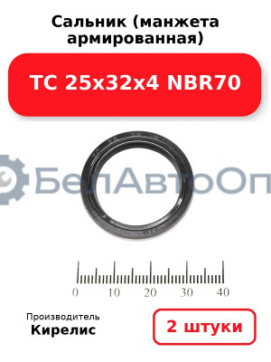 Сальник (манжета армированная) ТС 25х32х4 NBR70. Комплект 2(шт)