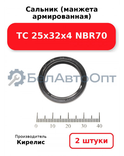 Сальник (манжета армированная) ТС 25х32х4 NBR70. Комплект 2(шт)