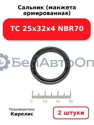 Сальник (манжета армированная) ТС 25х32х4 NBR70. Комплект 2(шт)
