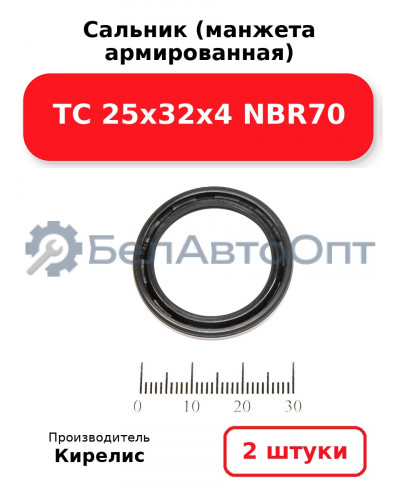 Сальник (манжета армированная) ТС 25х32х4 NBR70. Комплект 2(шт)