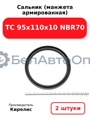 Сальник (манжета армированная) TC 95х110х10 NBR70. Комплект 2(шт)