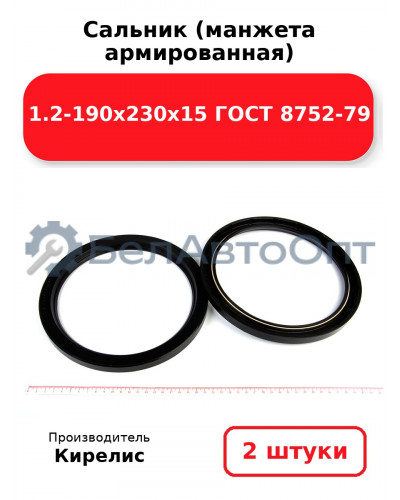Сальник (манжета армированная) 1.2-190х230х15 ГОСТ 8752-79. Комплект 2(шт)