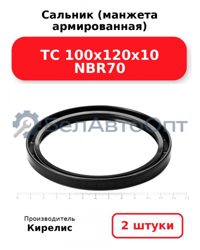 Сальник (манжета армированная) TC 100х120х10 NBR70, комплект 2 шт.