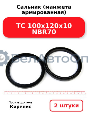Сальник (манжета армированная) TC 100х120х10 NBR70, комплект 2 шт.