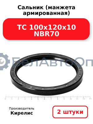 Сальник (манжета армированная) TC 100х120х10 NBR70, комплект 2 шт.