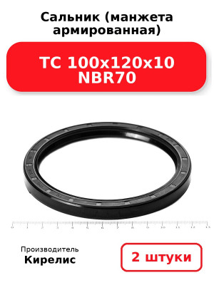 Сальник (манжета армированная) TC 100х120х10 NBR70. Комплект 2(шт