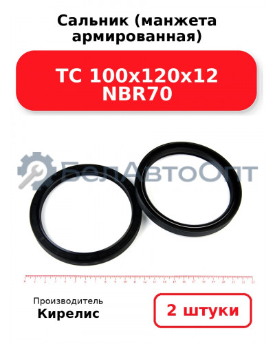 Сальник (манжета армированная) TC 100х120х12 NBR70. Комплект 2(шт)
