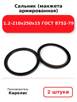 Сальник (манжета армированная) 1.2-210х250х15 ГОСТ 8752-79. Комплект 2(шт