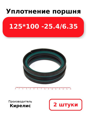 Уплотнение поршня 125*100 -25.4/6.35. Комплект 2(шт