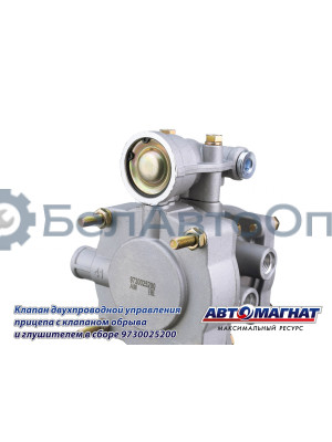 Клапан двухпроводный упр.прицепа с клапаном обрыва и глушителем в сборе "Автомагнат" (AM-30-031) 9730025200