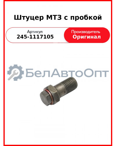 Болт-штуцер с пробкой топливного фильтра ГАЗ-3309, МТЗ-82  ММЗ  245-1117105