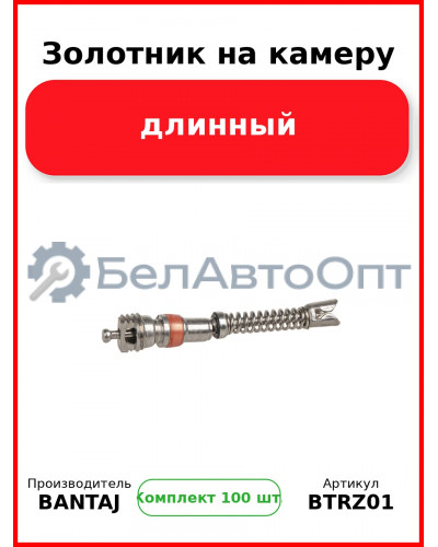 Золотник на камеру, длинный BANTAJ BTRZ-01 (Комплект 100 шт