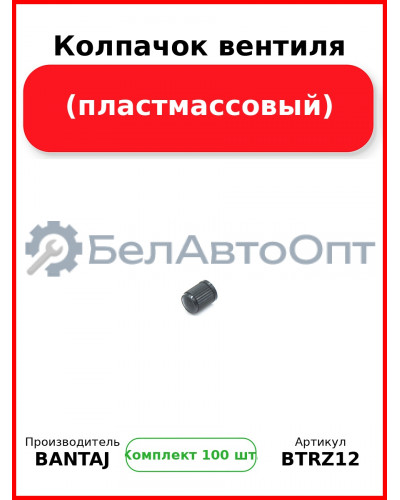 Колпачок вентиля (пластмассовый) BANTAJ BTRZ-12 (Комплект 100 шт