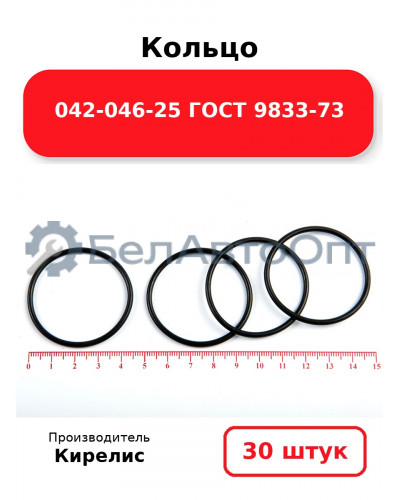 Кольцо 042-046-25 ГОСТ 9833-73. Комплект 30(шт.)