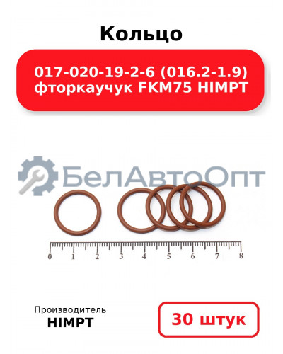 Кольцо 017-020-19-2-6 (016.2-1.9) фторкаучук FKM75 HIMPT. Комплект 30(шт.)