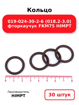 Кольцо 019-024-30-2-6 (018.2-3.0) фторкаучук FKM75 HIMPT. Комплект 30(шт.)