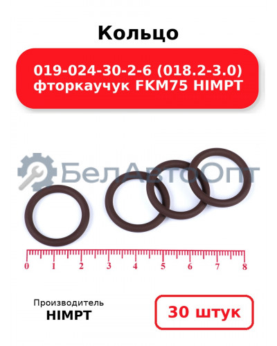 Кольцо 019-024-30-2-6 (018.2-3.0) фторкаучук FKM75 HIMPT. Комплект 30(шт.)