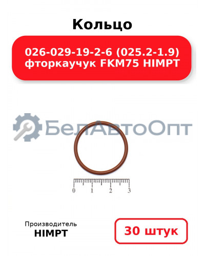 Кольцо 026-029-19-2-6 (025.2-1.9) фторкаучук FKM75 HIMPT. Комплект 30(шт.)