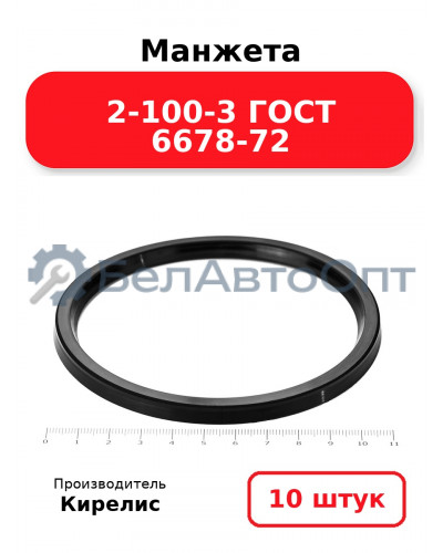 Манжета 2-100-3 ГОСТ 6678-72. Комплект 10(шт.)