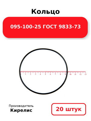 Кольцо 095-100-25 ГОСТ 9833-73. Комплект 20(шт.)