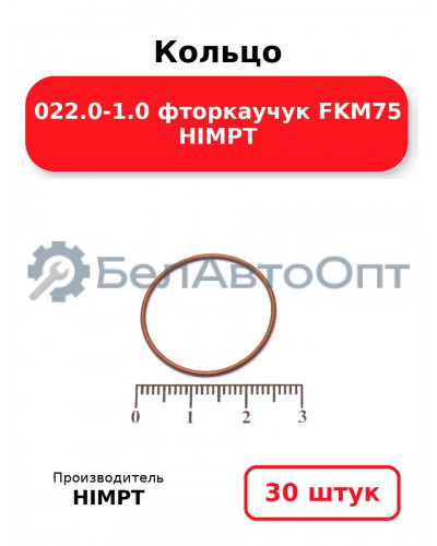 Кольцо 022.0-1.0 фторкаучук FKM75 HIMPT. Комплект 30(шт.)