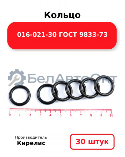 Кольцо 016-021-30 ГОСТ 9833-73. Комплект 30(шт.)