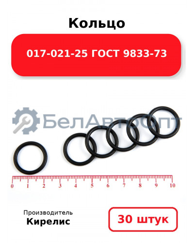 Кольцо 017-021-25 ГОСТ 9833-73. Комплект 30(шт.)
