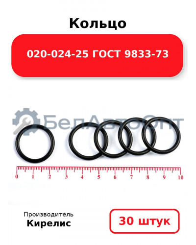 Кольцо 020-024-25 ГОСТ 9833-73. Комплект 30(шт.)