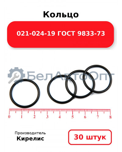Кольцо 021-024-19 ГОСТ 9833-73. Комплект 30(шт.)