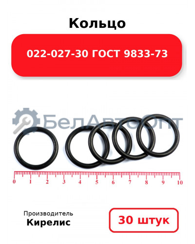 Кольцо 022-027-30 ГОСТ 9833-73. Комплект 30(шт.)