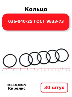 Кольцо 036-040-25 ГОСТ 9833-73. Комплект 30(шт.)