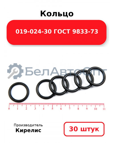 Кольцо 019-024-30 ГОСТ 9833-73. Комплект 30(шт.)