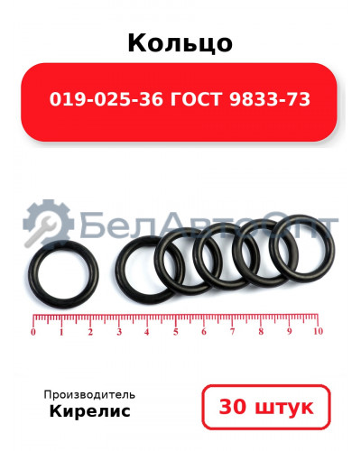Кольцо 019-025-36 ГОСТ 9833-73. Комплект 30(шт.)