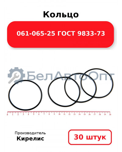 Кольцо 061-065-25 ГОСТ 9833-73. Комплект 30(шт.)