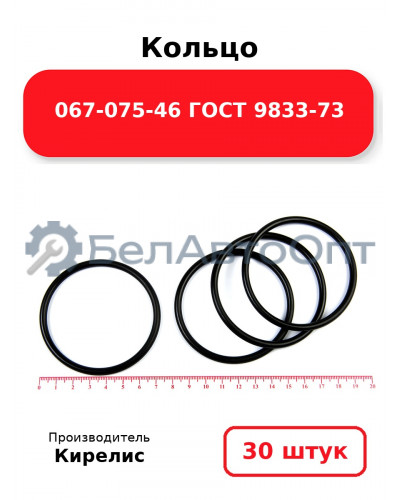 Кольцо 067-075-46 ГОСТ 9833-73. Комплект 30(шт.)