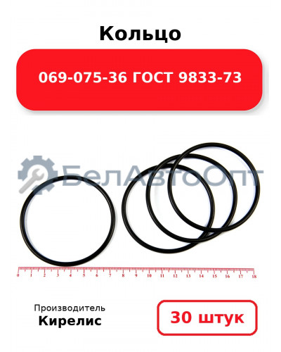 Кольцо 069-075-36 ГОСТ 9833-73. Комплект 30(шт.)