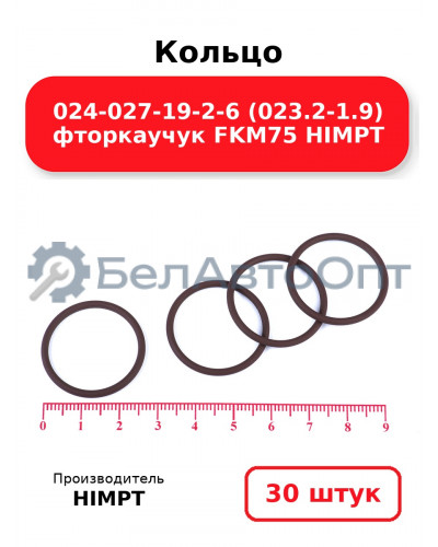 Кольцо 024-027-19-2-6 (023.2-1.9) фторкаучук FKM75 HIMPT. Комплект 30(шт.)