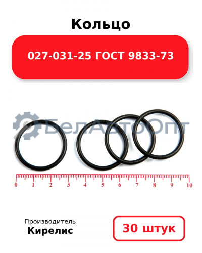 Кольцо 027-031-25 ГОСТ 9833-73. Комплект 30(шт.)