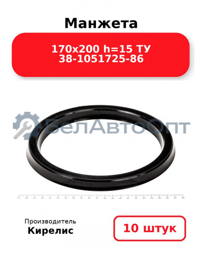 Манжета 170х200 h=15 ТУ 38-1051725-86. Комплект 10(шт.)