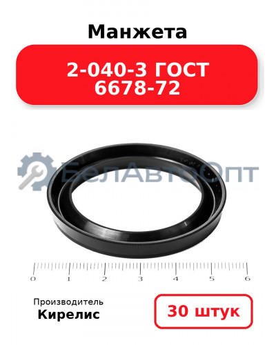 Манжета 2-040-3 ГОСТ 6678-72. Комплект 30(шт.)